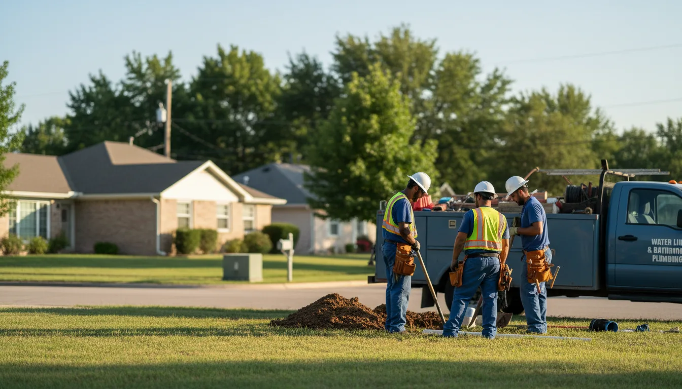 Residential water line and bathroom plumbing service in Wade, NC